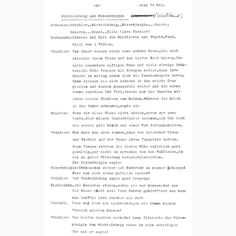 Manuskript: Wichtelkönig und Nixenkönigin