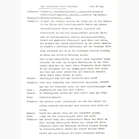 Manuskript: Das versunkene Dorf
